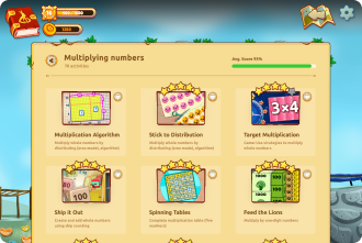 Matific Training Zone with maths skills and activities to practise